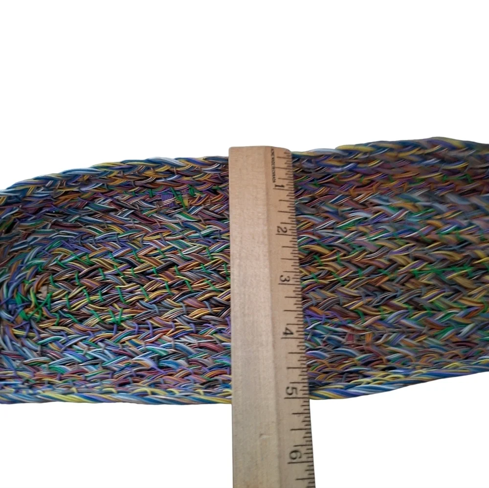 Handwoven Original Multicolor Wire Basket Tray with Handles Boho Basket - Picture 11 of 13